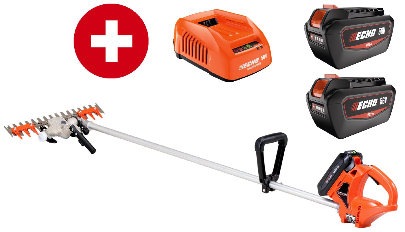 ECHO Akku Balkenmäher DTT-2100 mit 2 x 5 Ah Akku und Ladegerät
