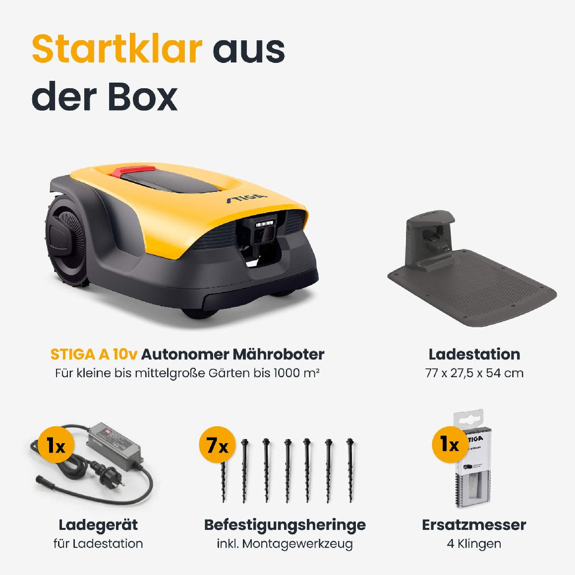 Stiga kabelloser Mähroboter A 10v - mit kostenloser Abdeckung